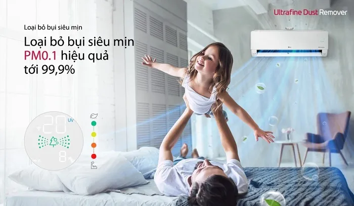 Loại bỏ bụi mịn PM0.1 đến 99,99%